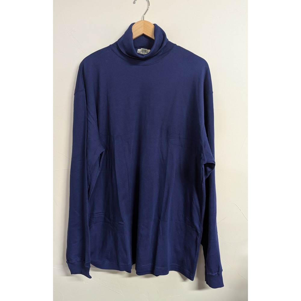 Vintage 80's  J. Crew Women's Turtleneck XL Sapphire Blue‎ Excellent Condition